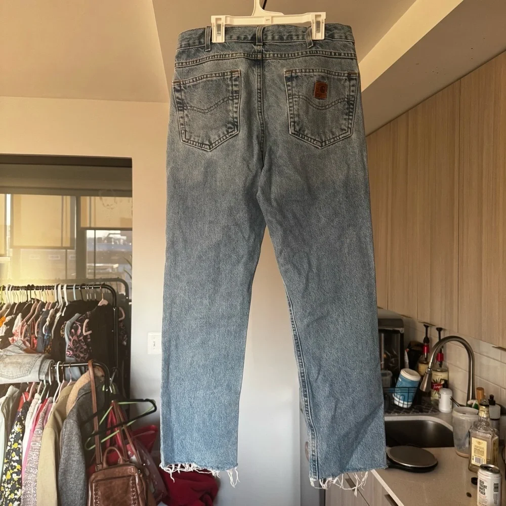 Vintage Carhartt B17 Relaxed Fit Tapered Leg Jeans Stonewash 32x28 Frayed Hem